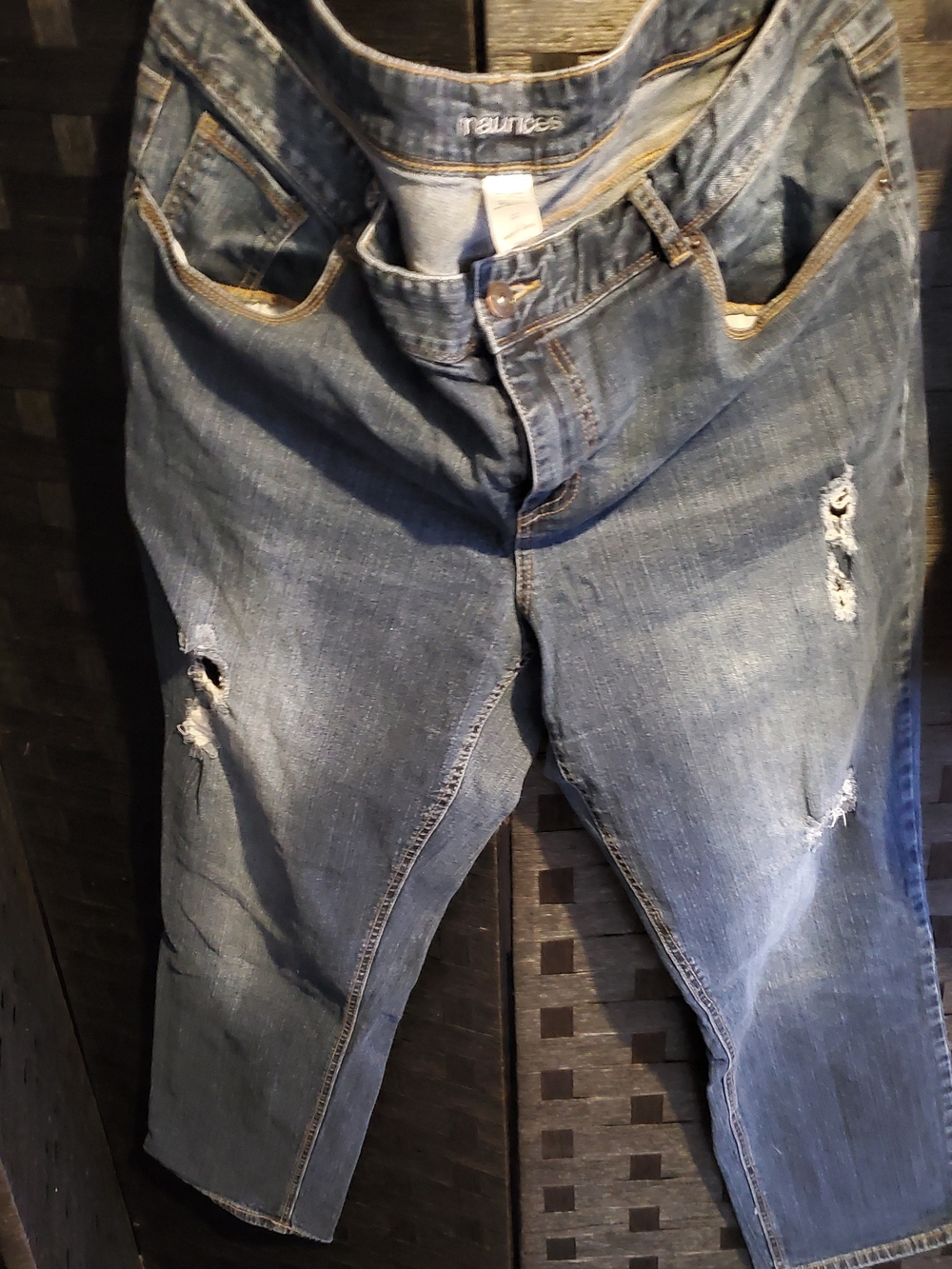 Maurices Distressed Cropped Jeans - Medium Blue Wash